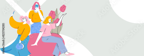 3.12 International Women's Day professional women flat character vector concept operation hand drawn illustration
