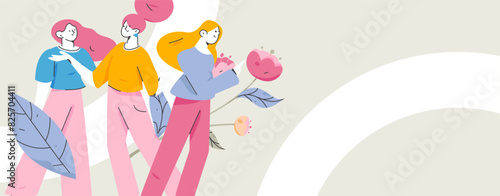 3.12 International Women's Day professional women flat character vector concept operation hand drawn illustration
