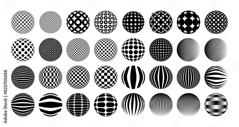 Digital technology abstract circle sphere logo design set Digital technology abstract circle sphere logo design set