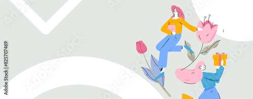 3.12 International Women's Day professional women flat character vector concept operation hand drawn illustration
