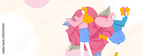 3.12 International Women's Day professional women flat character vector concept operation hand drawn illustration
