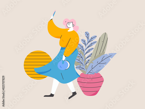 3.12 International Women's Day professional women flat character vector concept operation hand drawn illustration
