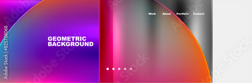 Round triangles and squares web site page template. Vector Illustration For Wallpaper, Banner, Background, Card, Book Illustration, landing page