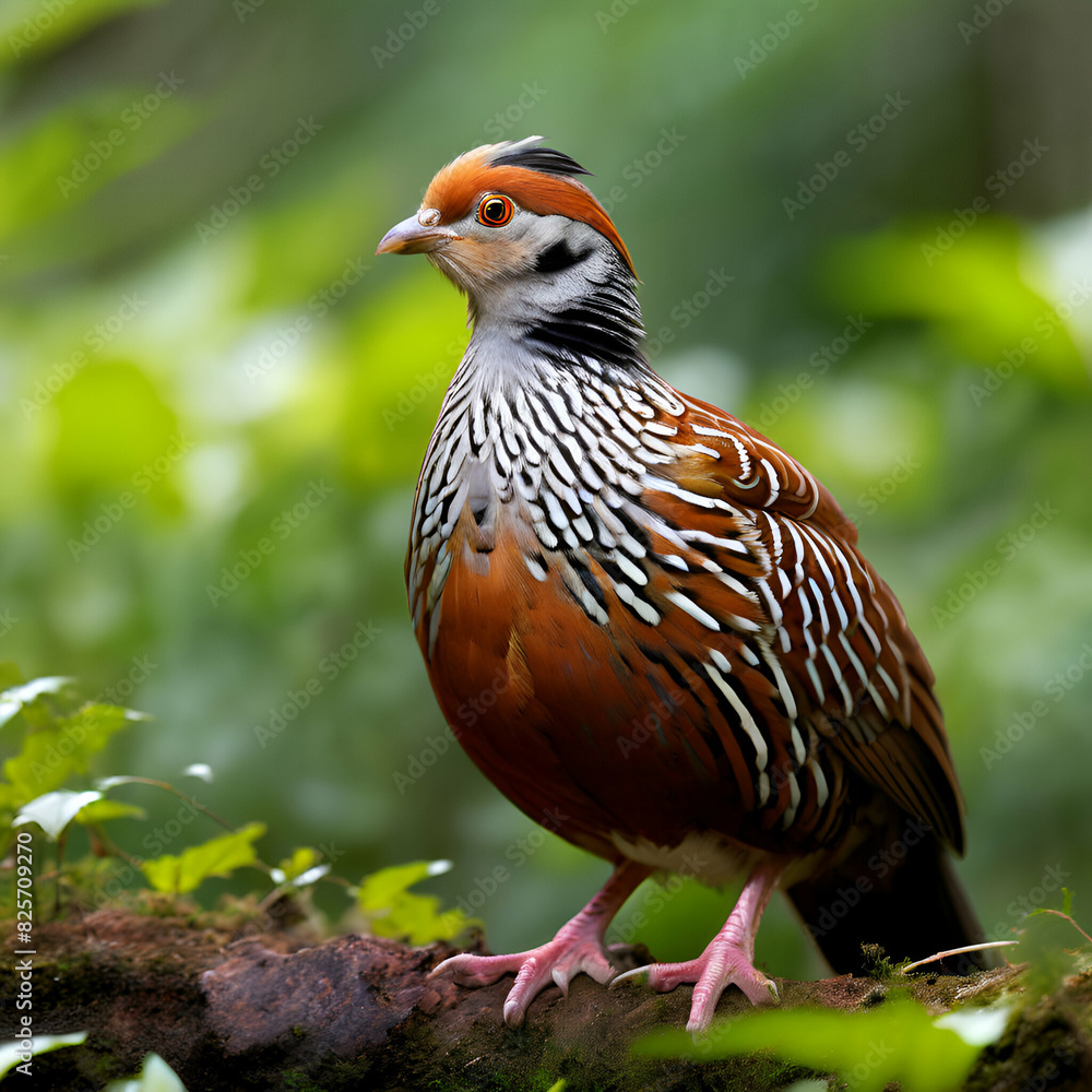 Fototapeta premium Ferruginous Partridge multi color bird