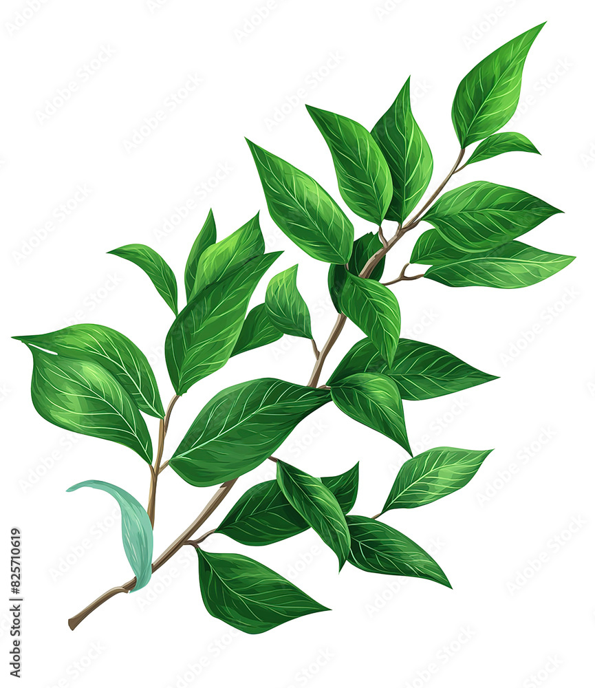 Mugha Leaves with Concise Brushwork and Botanical Accuracy on Transparent Background Mugha Leaves with Concise Brushwork and Botanical Accuracy on Transparent Background