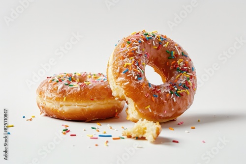 National donuts Day, different types of donuts, a doughnut with sprinkles, colorful background, Generative AI