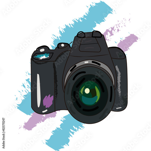 cámara digital, ilustración de cámara full color