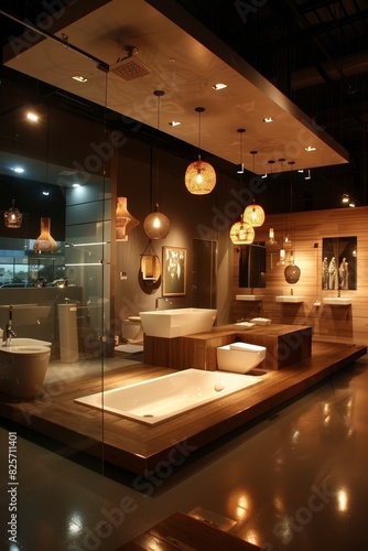 Modern bathroom showroom displays 