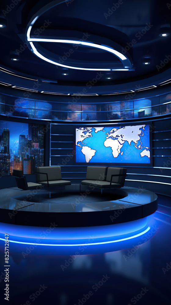 generated illustration Tv or Cable new network live studio setup. generated illustration Tv or Cable new network live studio setup.