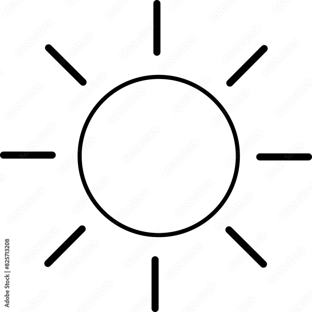 hot sun summer weather outline icon hot sun summer weather outline icon