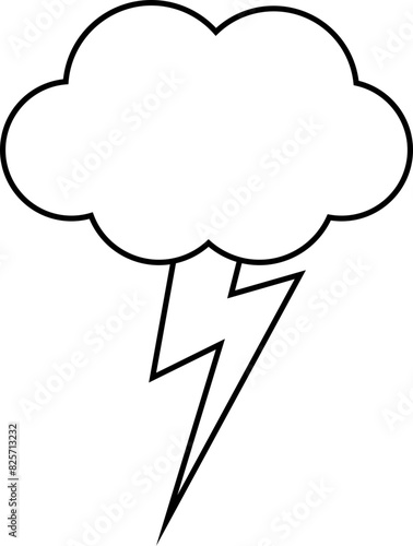 thuderbolt stormy weather outline icon
