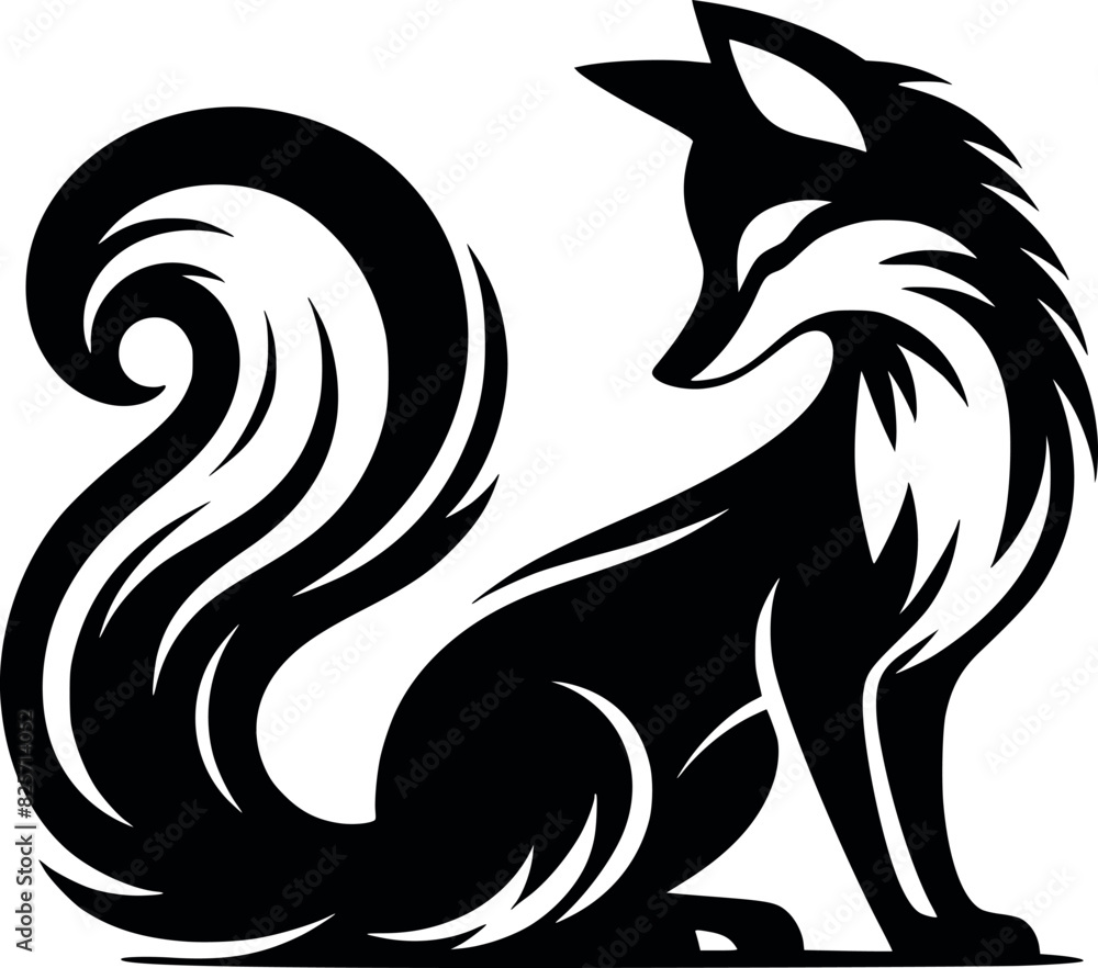 Fox logo or icon drawing Elegant minimalist style hand drawn fox silhouette isolated on white background generated by Ai Fox logo or icon drawing Elegant minimalist style hand drawn fox silhouette isolated on white background generated by Ai