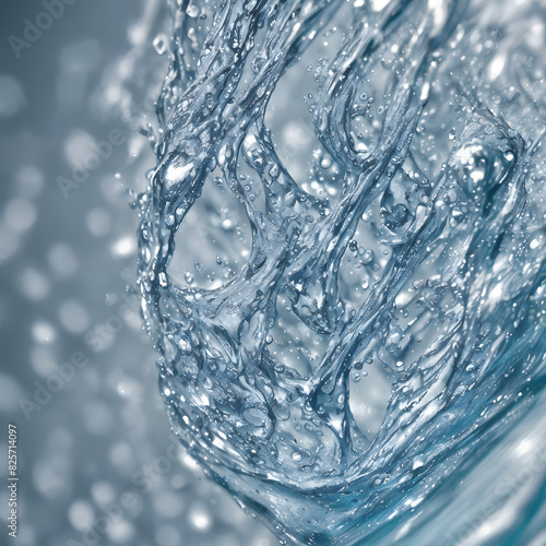Dynamic Water Swirl Close-Up with Bubbles