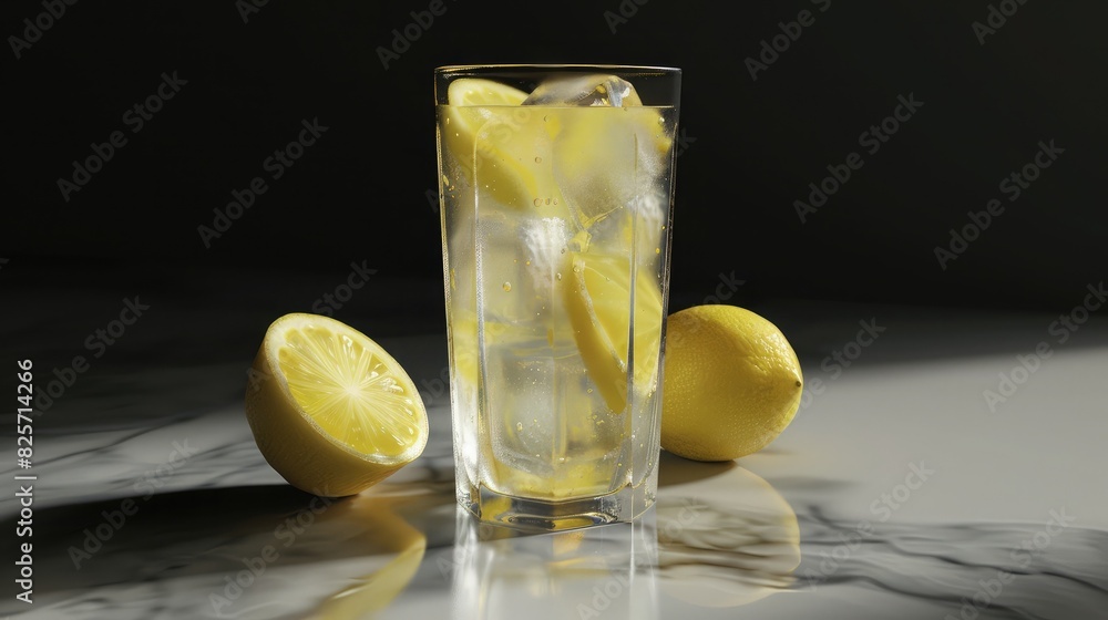 A refreshing glass of lemonade with ice cubes, a cool indulgence perfect for the sizzling summer season. A refreshing glass of lemonade with ice cubes, a cool indulgence perfect for the sizzling summer season.