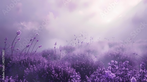 Soft lavender backdrop creating a serene and tranquil atmosphere