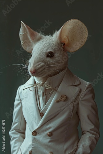 Portrait of humanoid mouse with big ears 🐭🎨 Captivating blend of fantasy and reality. Unique and charming! #MouseArt photo