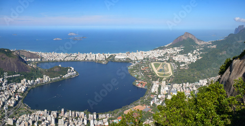 Slika na platnu View of the lagoon from the statue of Christ the Redeemer on Corcovado Hill