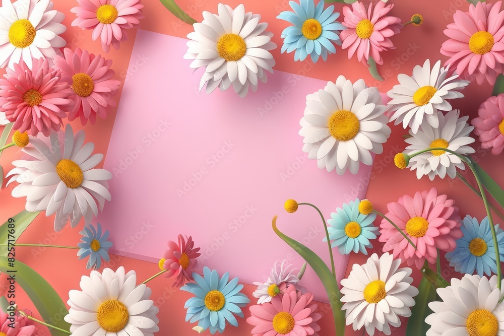 Illustration cards blank template for text of Mothers Day, highlighting vibrant tulips and heartfelt messages in a colorful style Illustration cards blank template for text of Mothers Day, highlighting vibrant tulips and heartfelt messages in a colorful style