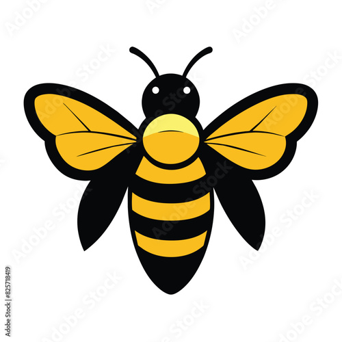 Solid color Barbut’s Cuckoo Bumblebee vector on white background