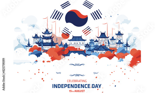 flag of south korea vector on white background