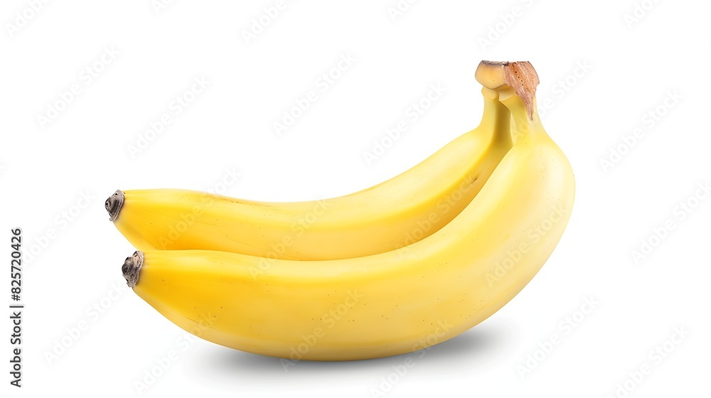 banana isolated on white background clipping path full depth of field : Generative AI banana isolated on white background clipping path full depth of field : Generative AI