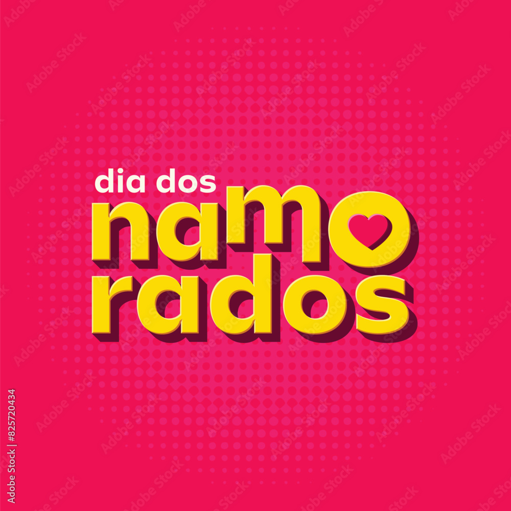 Fototapeta premium Brazilian Valentine's Day Lettering Style