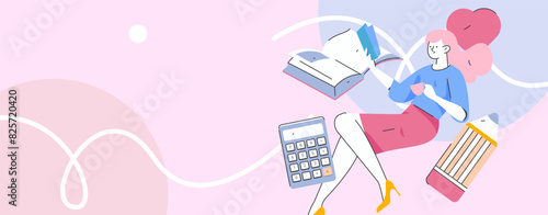 Education and learning people flat vector concept hand drawn illustration
