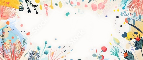 Whimsical Doodle Page Border Design with Blank Space for New Year s Day Mockup Background