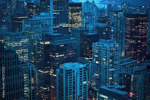 Aerial Photograph of Downtown Vancouver  Captivating Cityscape of Canada