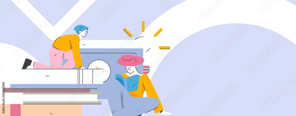 Education and learning people flat vector concept hand drawn illustration
Education and learning people flat vector concept hand drawn illustration
