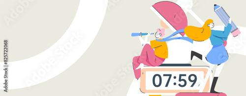 Education and learning people flat vector concept hand drawn illustration
