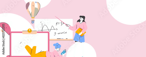 Education and learning people flat vector concept hand drawn illustration
