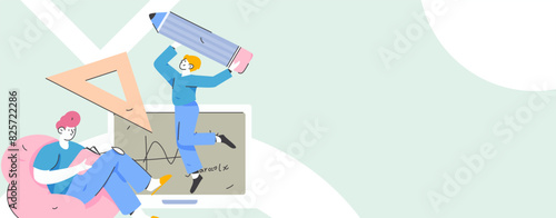 Education and learning people flat vector concept hand drawn illustration
