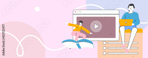 Education and learning people flat vector concept hand drawn illustration
