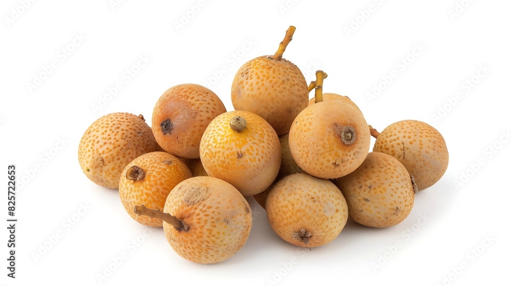 Fresh natural Longan fruits isolated on white background Clipping path : Generative AI Fresh natural Longan fruits isolated on white background Clipping path : Generative AI
