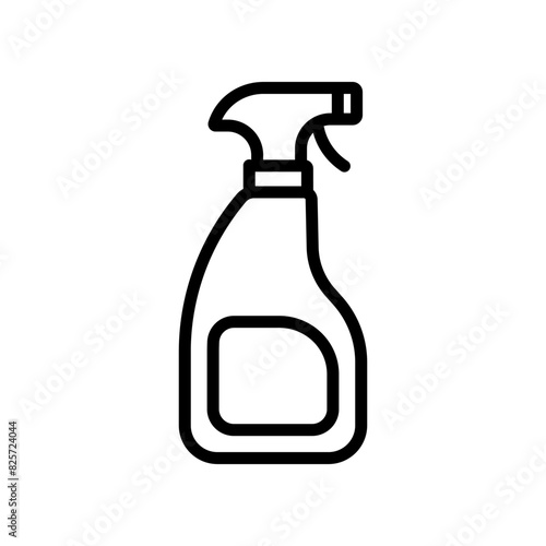 Spray bottle line icon isolated on white background.