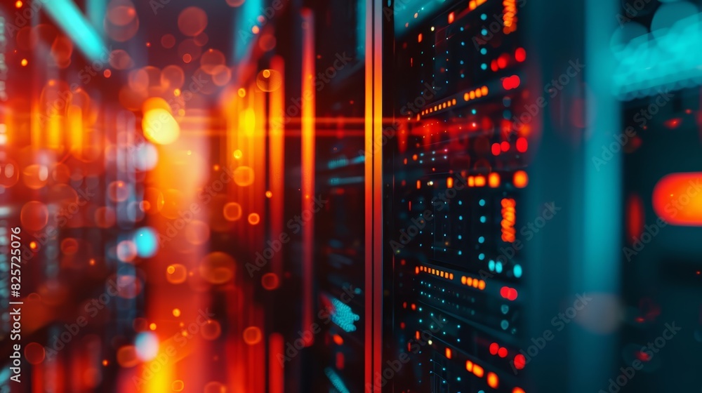 Obraz premium A closeup of a highperformance server rack