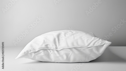 White pillow isolated one pillow on a white background Side view : Generative AI