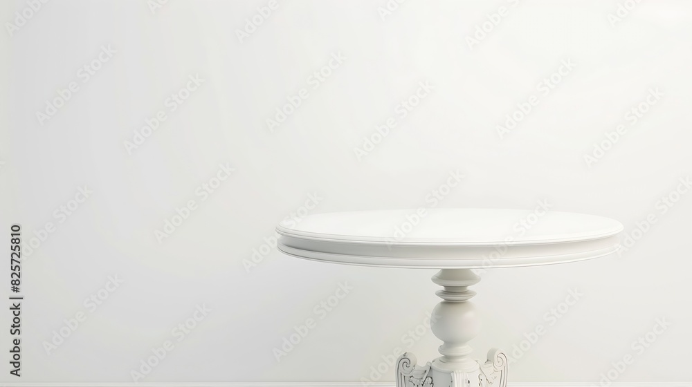 Elegant white table isolated on white : Generative AI Elegant white table isolated on white : Generative AI