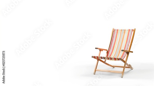 beach chair isolated on white background include clipping path   Generative AI