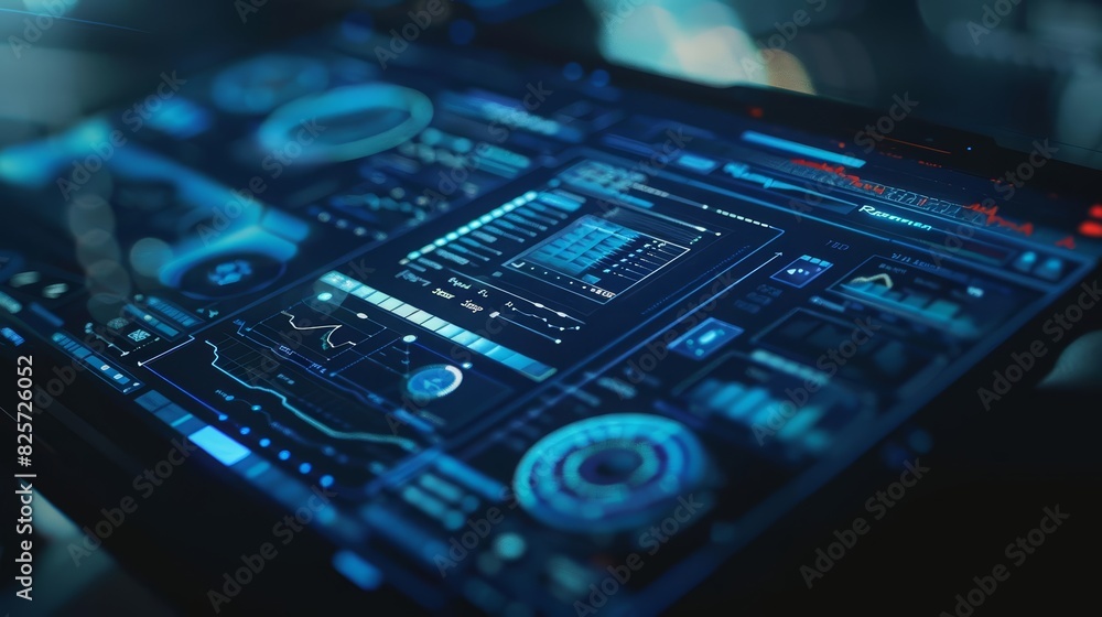 A closeup of a user interface UI design on a tablet A closeup of a user interface UI design on a tablet