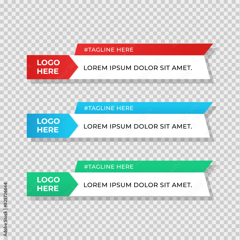 Simple colorful lower third banner template design Simple colorful lower third banner template design