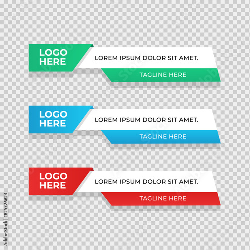 Simple geometric lower third banner template design