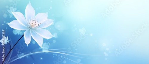 Delicate Blue Background with Flower