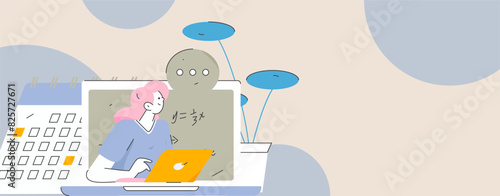 Education and learning people flat vector concept hand drawn illustration
