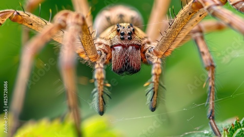 Stunning close up image of woodland spider Lycosidae