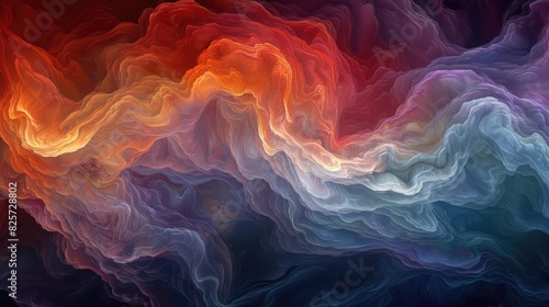 Abstract colorful smoke background with vibrant reds, blues, and purples. Perfect for creative digital art and modern design projects.