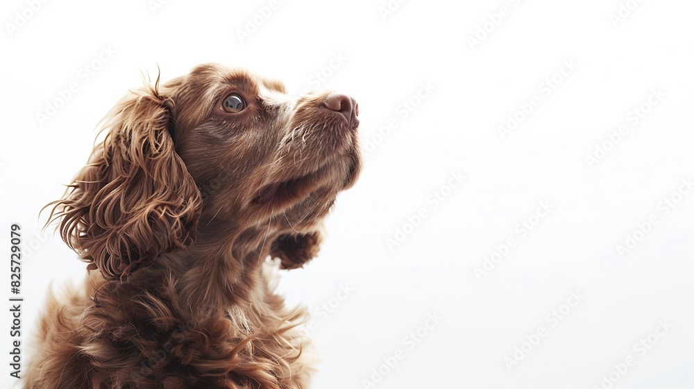 brown cockapoo dog in front of a white background : Generative AI brown cockapoo dog in front of a white background : Generative AI