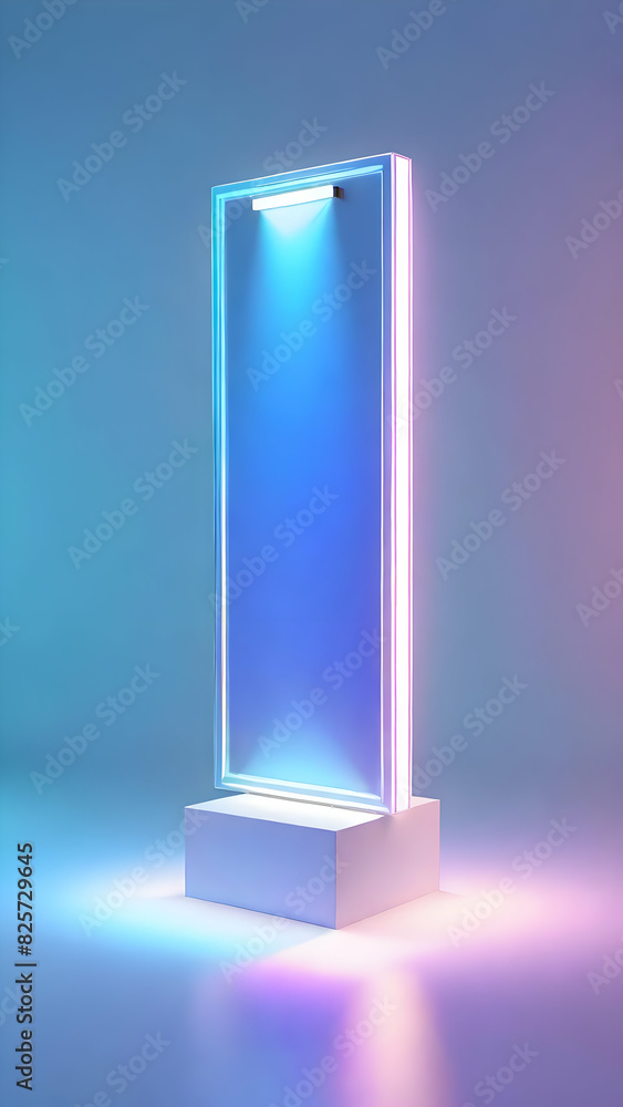 Summer with hologram light background and blank for placing product Summer with hologram light background and blank for placing product