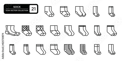 Sock icon collection,vector icon templates editable and resizable. photo